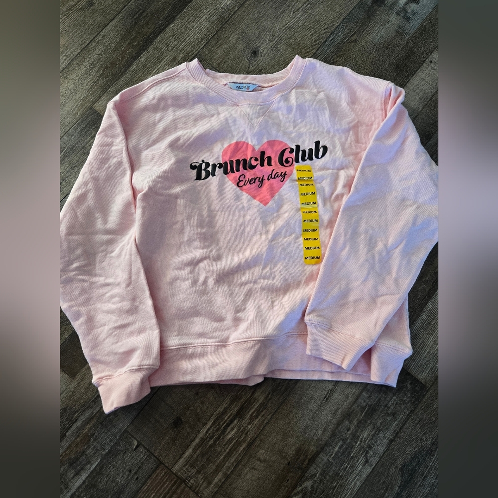 Brunch Club Pink Sweatshirt size medium